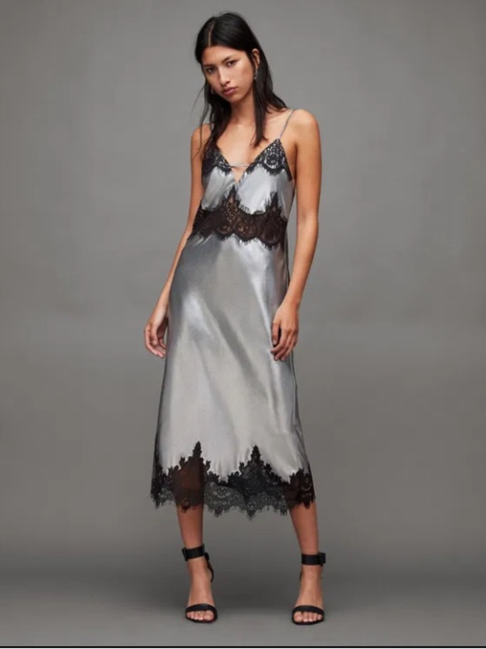 All Saints Black and Silver Dress